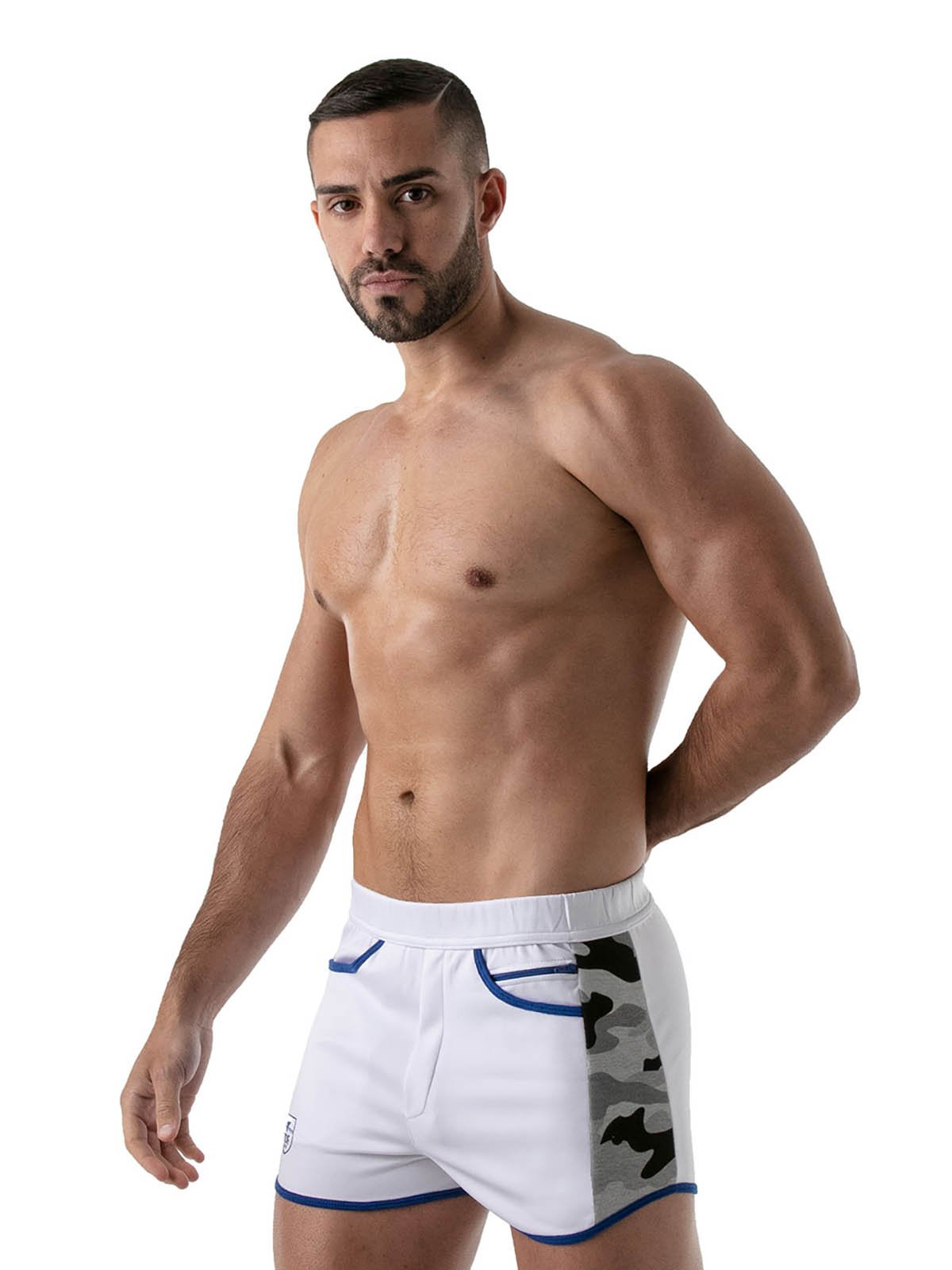 Camo Gym Shorts | White