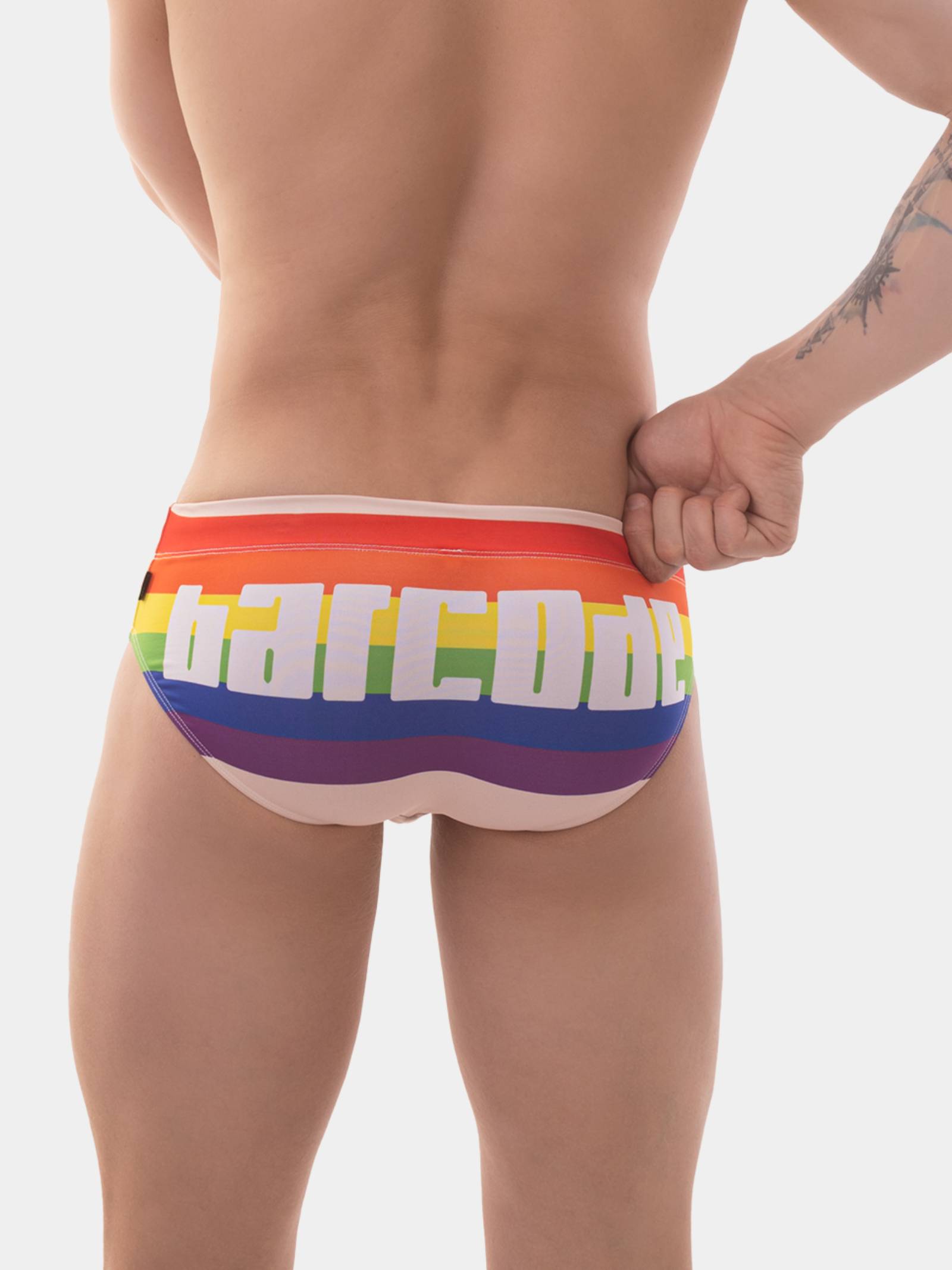 Brunos \ Pride Fashion \ Barcode Berlin \  Swim Brief Rainbow | Nude