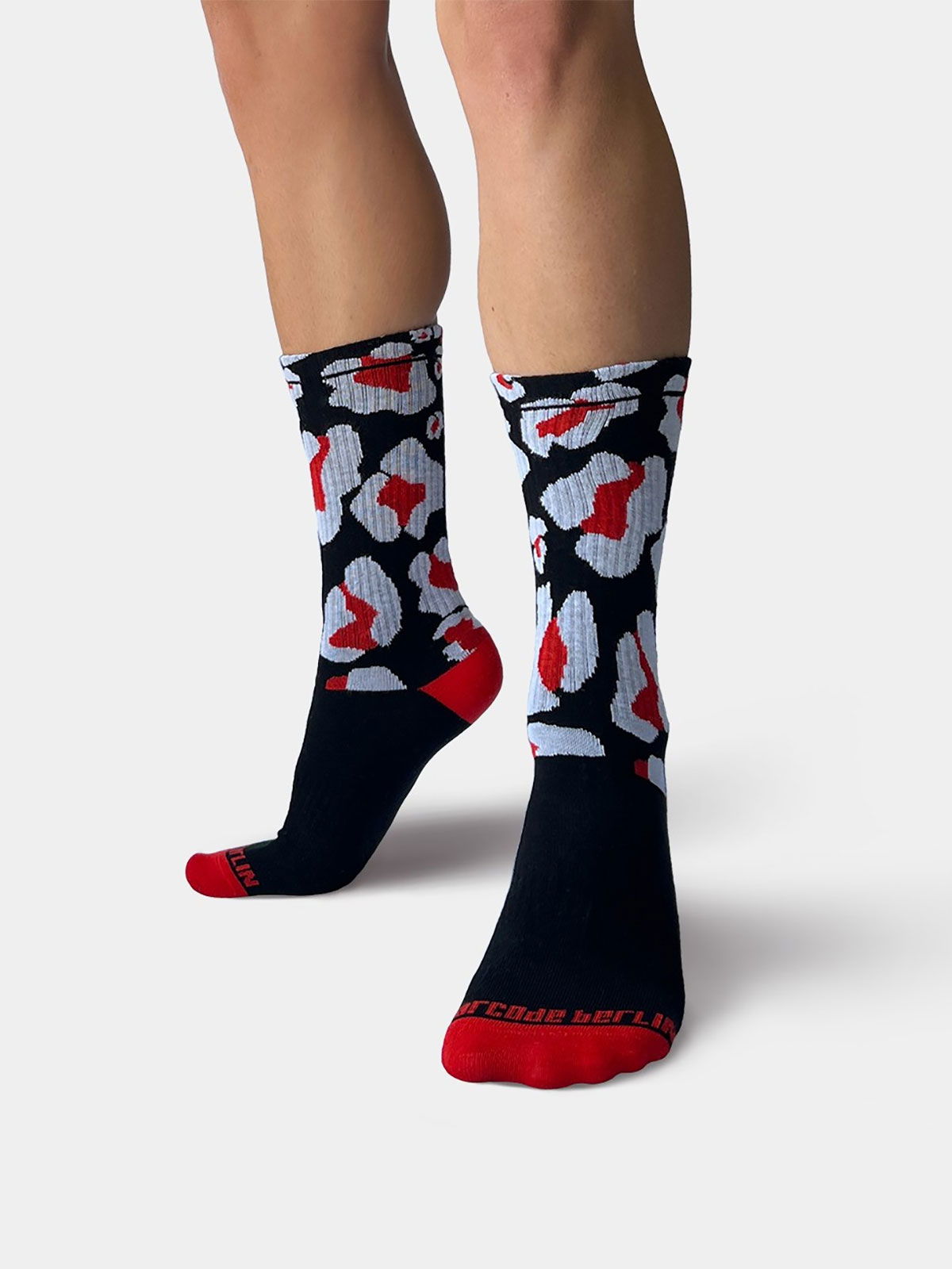 Brunos \ Fashion Sale \ Barcode Berlin \ Gym Socks Leopard | Black/Red/White