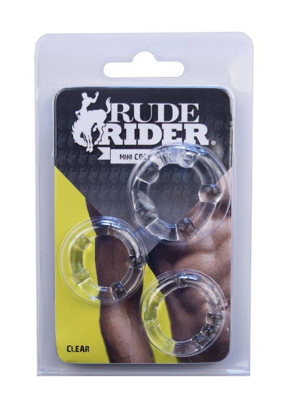 Rude Rider: Mini Cock Rings 3-Pack - clear