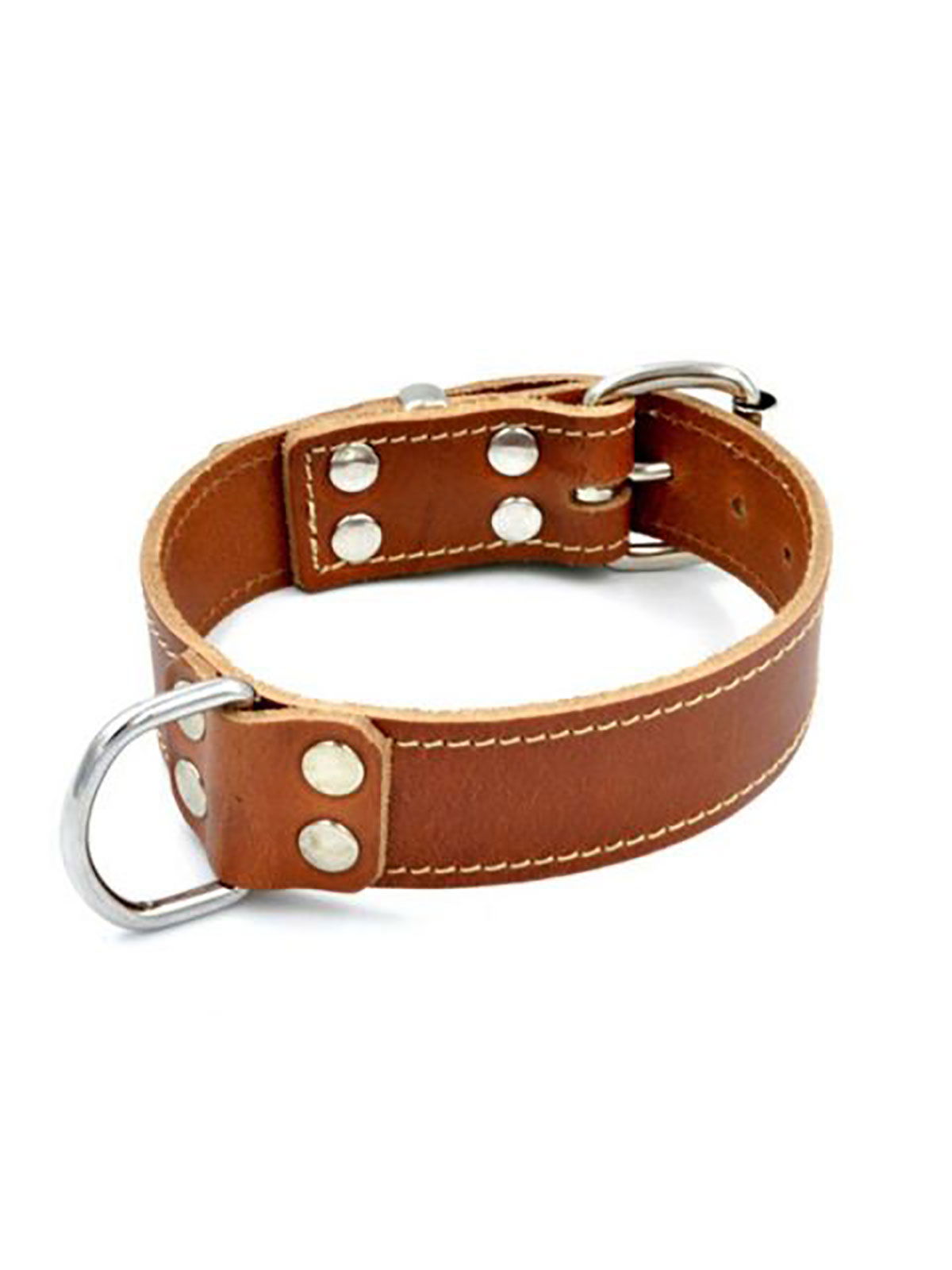 Brunos \ Mister B \ Mister B \  Leather Collar Stitched | Brown