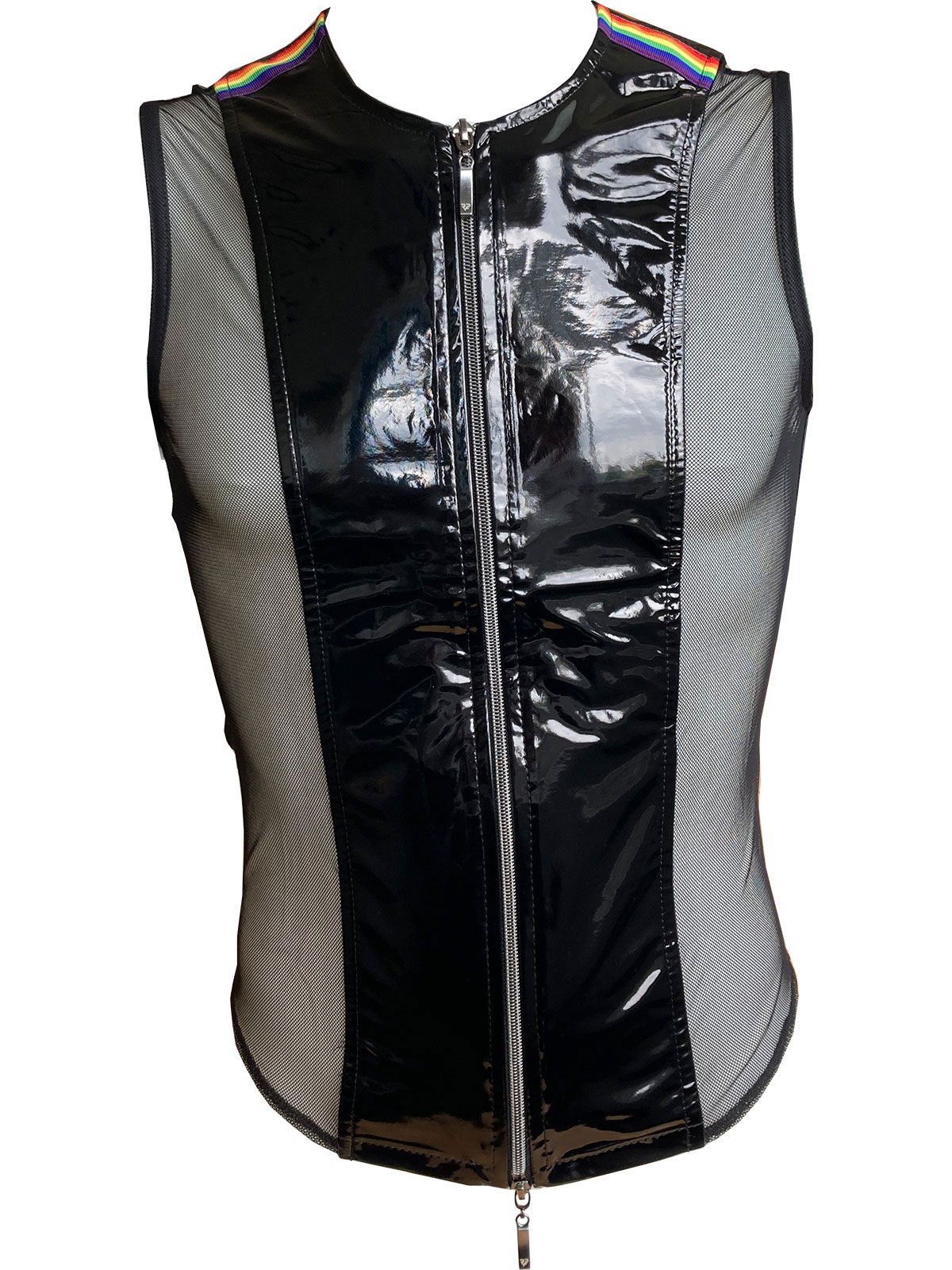 Brunos \ Pride Fashion \ Regnes Fetish Planet \ Vest Valentin | Black|Rainbow