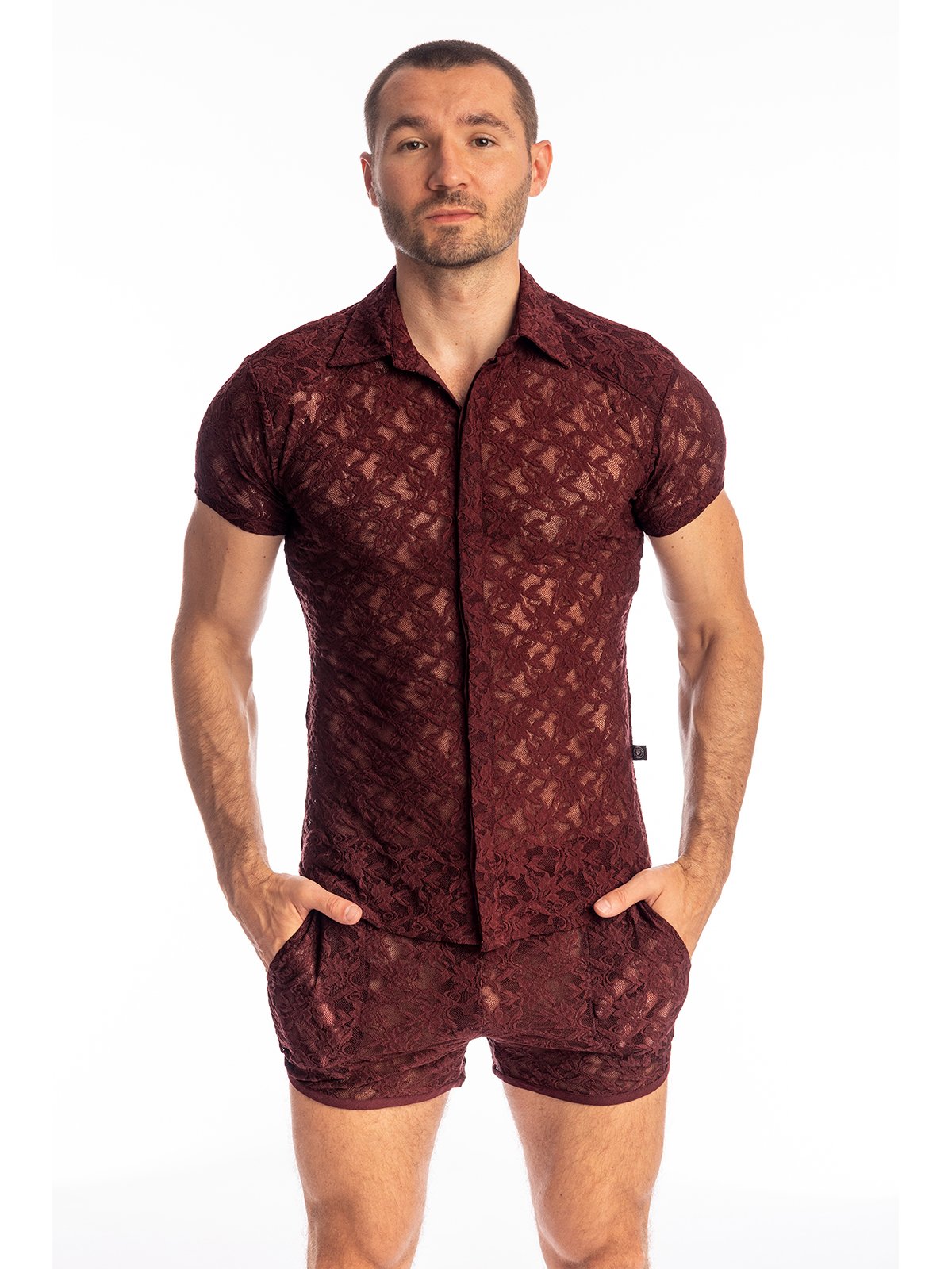 Lotus Short Sleeve Shirt | Burgundy