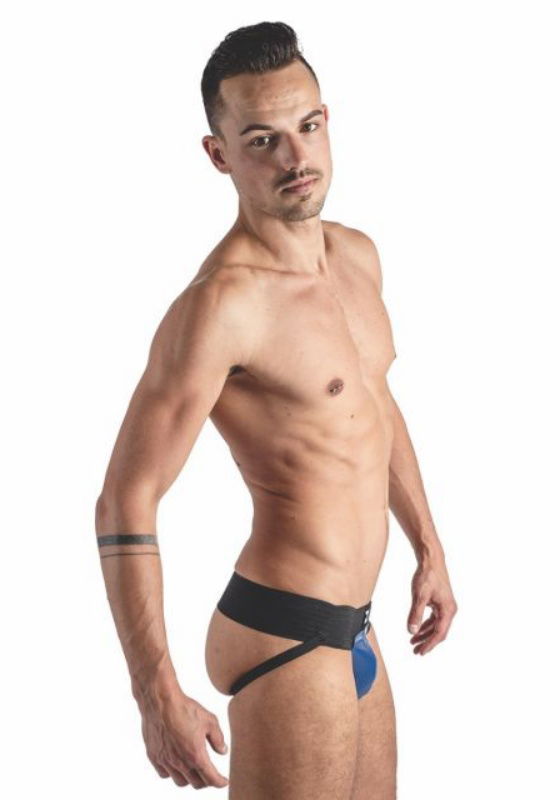 Brunos \ Mister B \ Mister B \ Jockstrap Two Bands aus Echtleder | Black/Blue