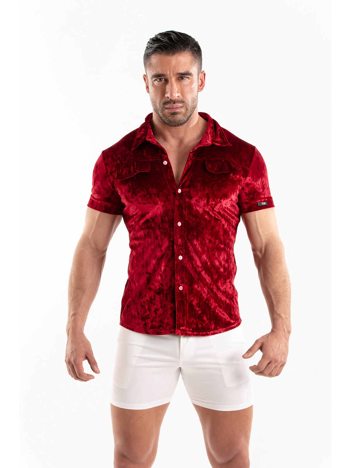 Brunos \ NEU \ TOF Paris \ Crushed Velvet Shirt | Red