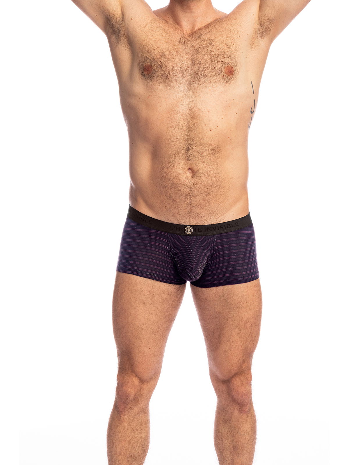 Brunos \ Boxer | Trunks \ L'homme Invisible \ Push-Up Hipster Shimmering Nights | Black