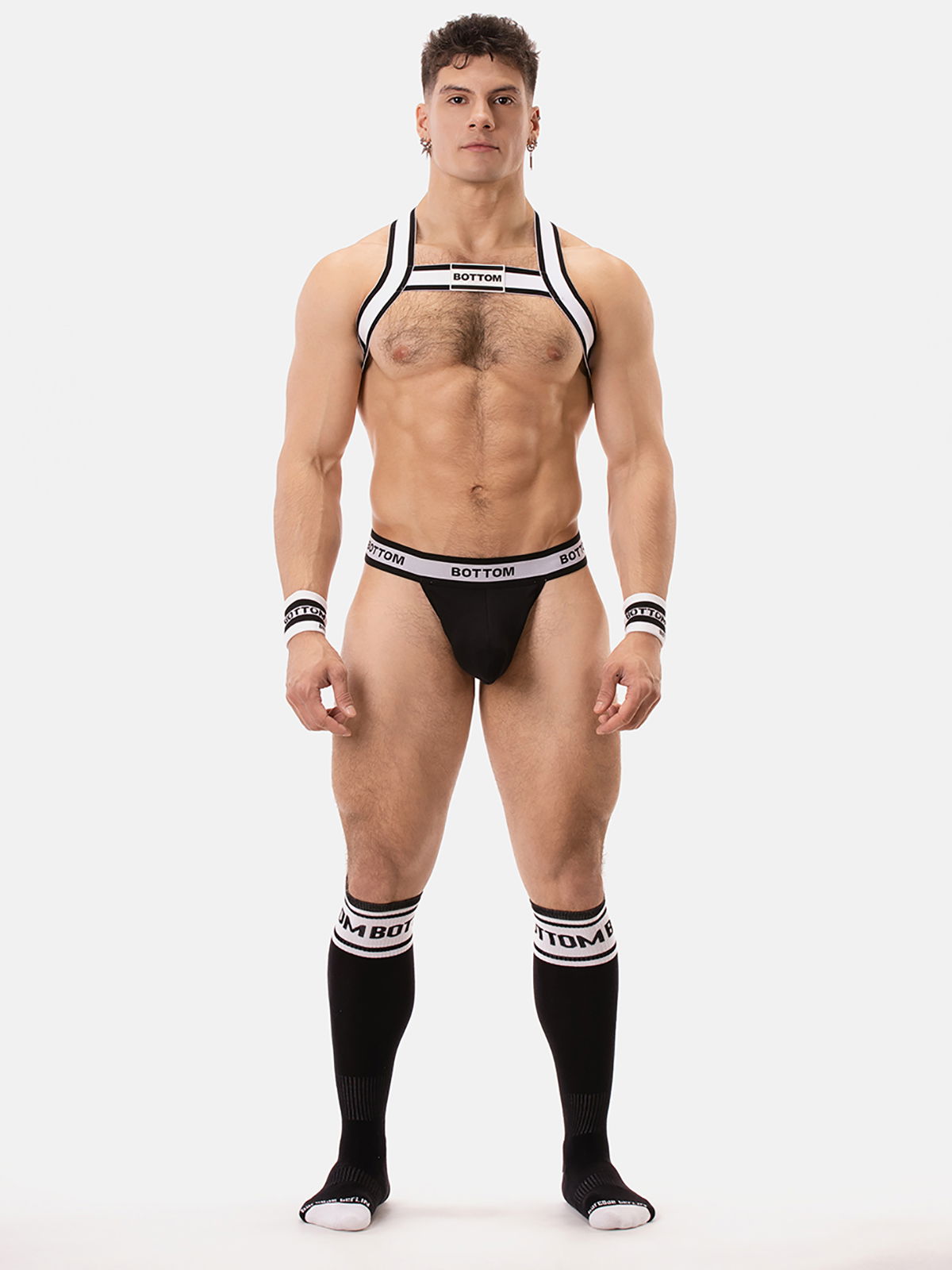 Brunos \  \ Barcode Berlin \ H-Front Harness BOTTOM | White/Black