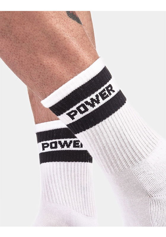 Brunos \  \ Barcode Berlin \ Half Fetish Socks Power | White/Black