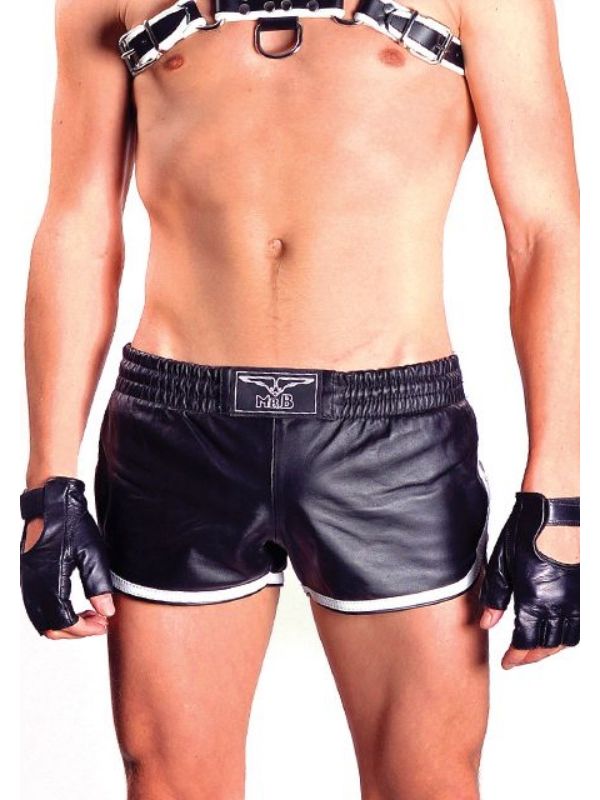 Brunos \ Mister B \ Mister B \ Leder Sport Shorts | Black/White