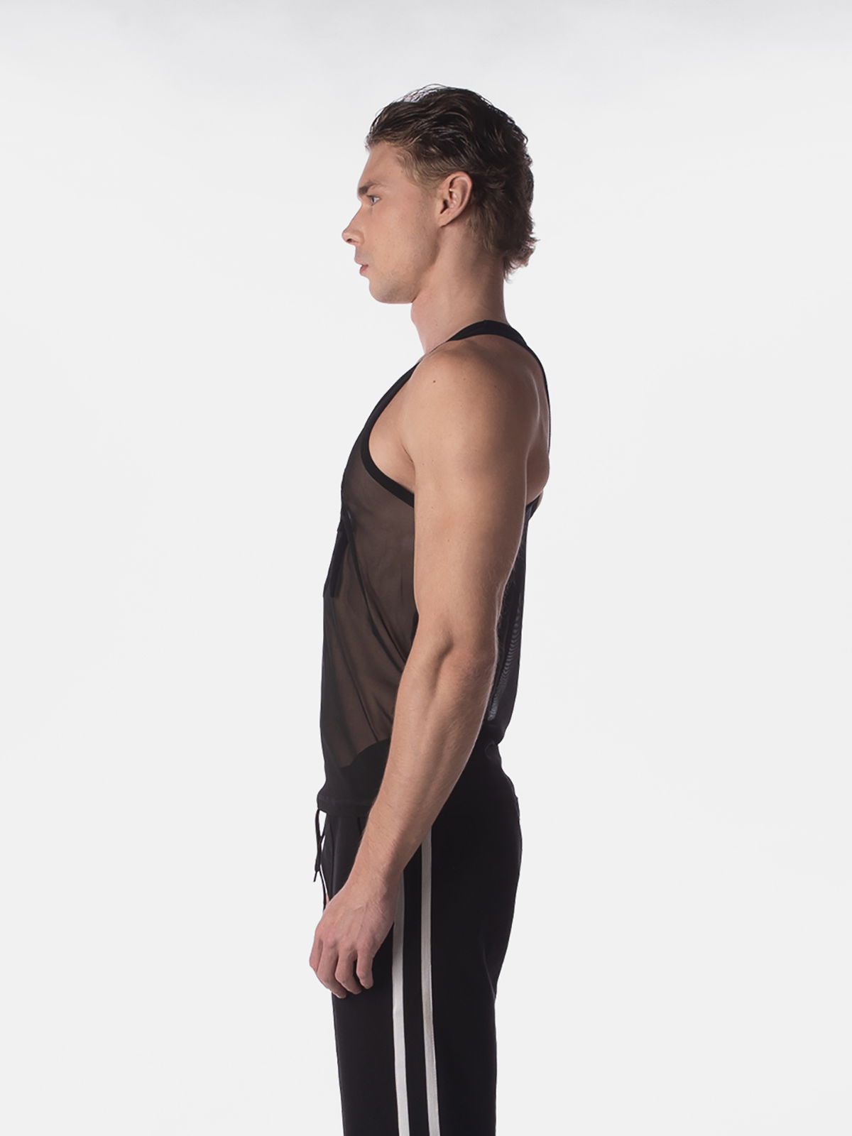 Brunos \ Fashion Sale \ Barcode Berlin \ Mesh Tank Top Fucking Hot | Black