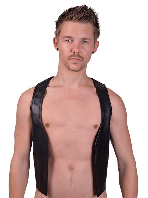 Muscle Weste Echtleder | Black