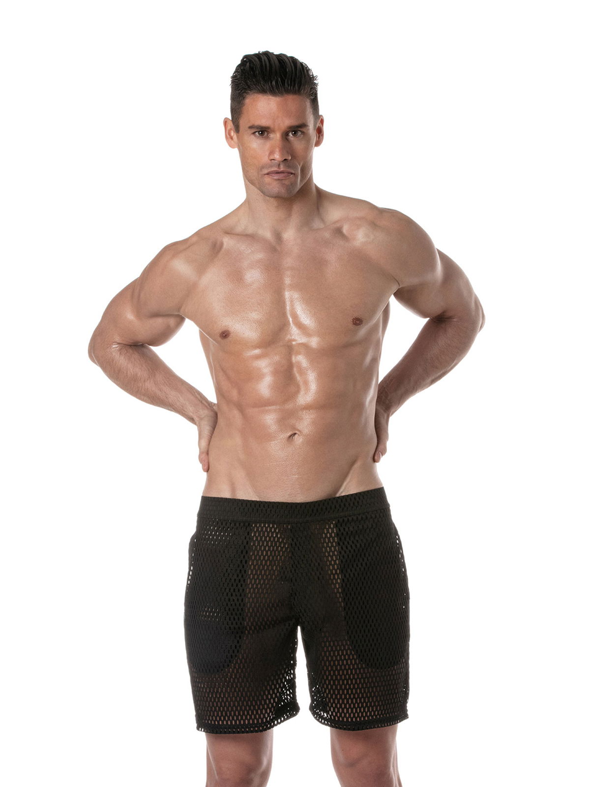 Brunos \ NEU \ TOF Paris \ See Through Mens Long Shorts | Black