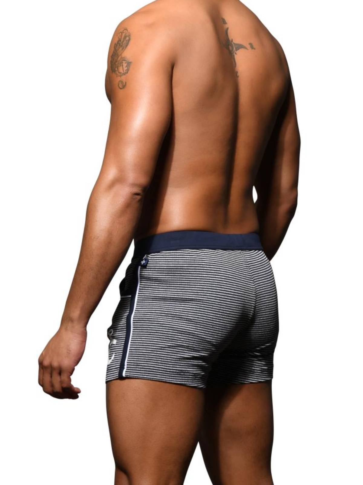 Brunos \ Shorts | Pants \ Andrew Christian \ Andrew Christian Anchor Stripe Shorts | Navy/White