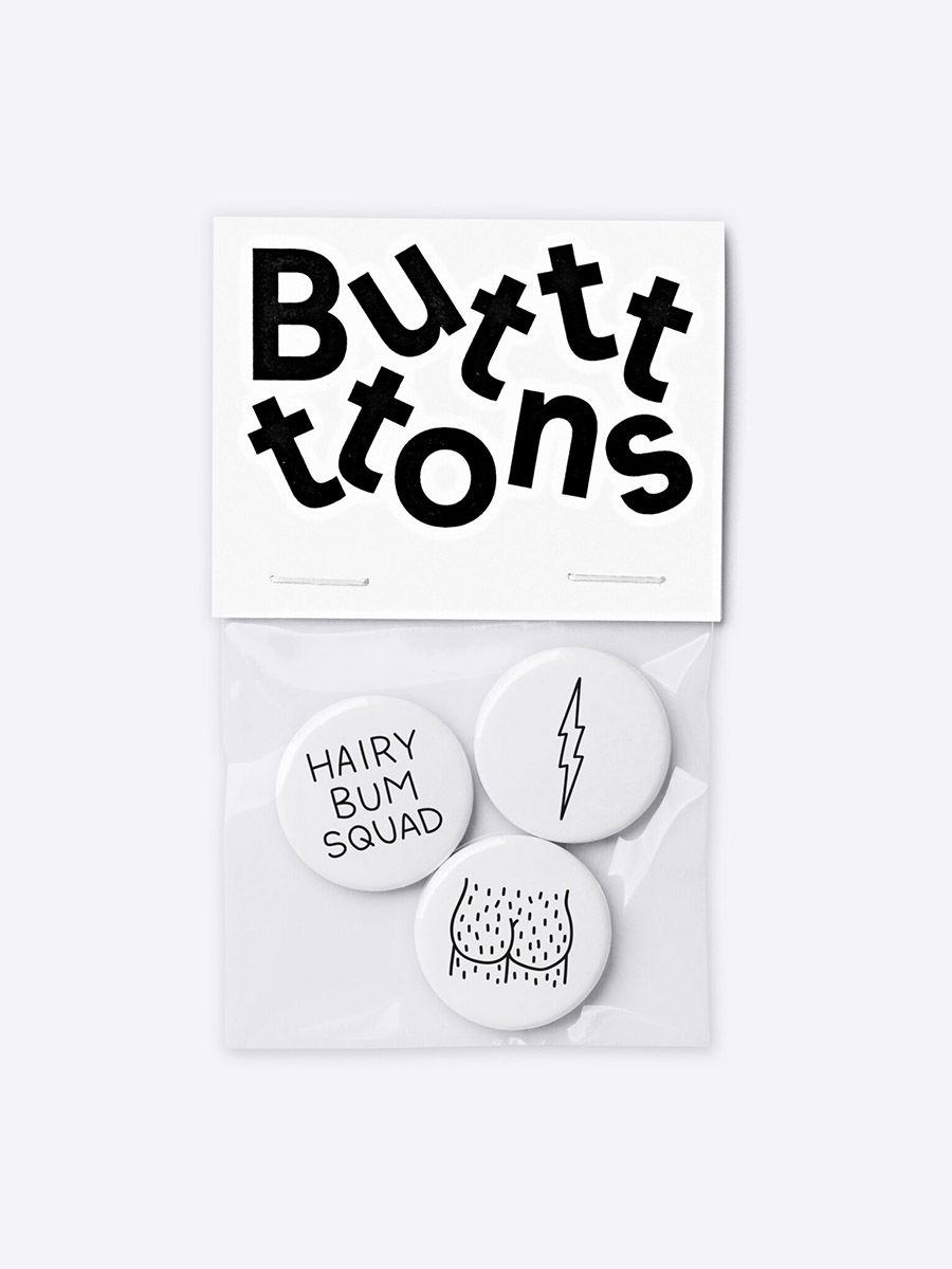 Brunos \ Accessoires \ Dicks Don't Lie \ Butt-Ons "Hairy Bum Squad" | 3-Pack