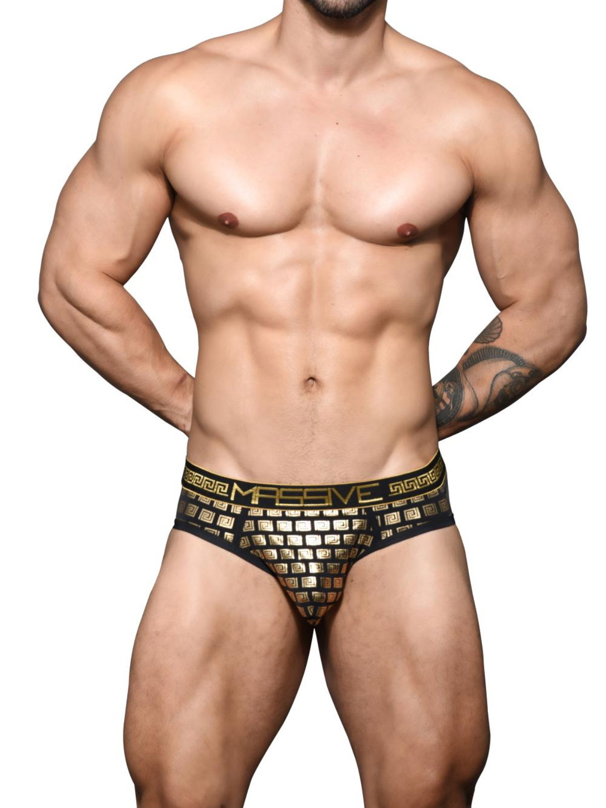 Brunos \ Briefs | Slips \ Andrew Christian \ Andrew Christian MASSIVE Greek Brief | Gold