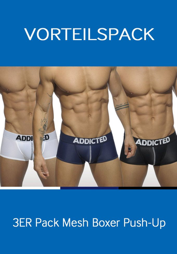 Brunos \  \ Addicted \ Addicted AD477 3 Pack Mesh Boxer Push Up