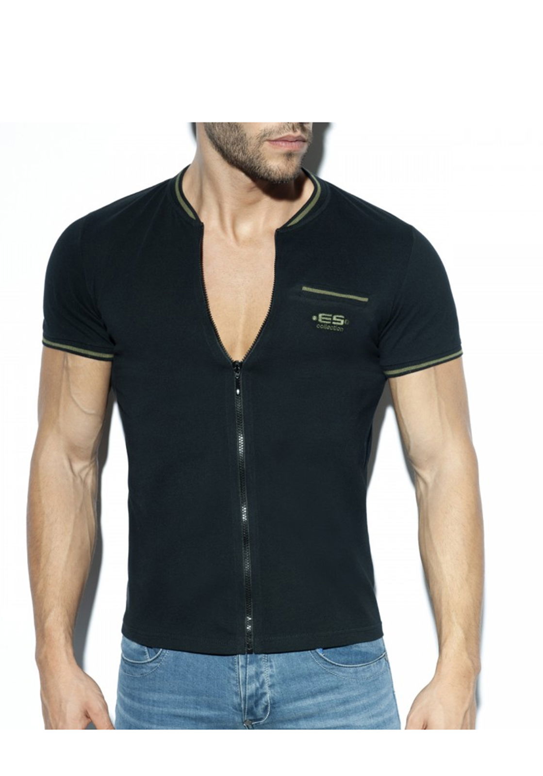 Brunos \ Tops \  \ ES Collection Full Zip Mao Polo