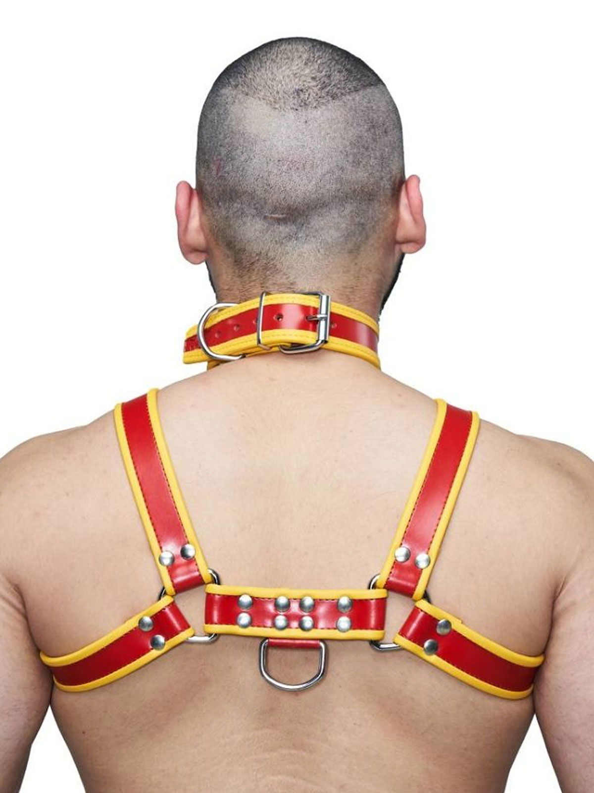 Brunos \ Mister B \ Mister B \ Halsband Leder Circuit | Red/Yellow