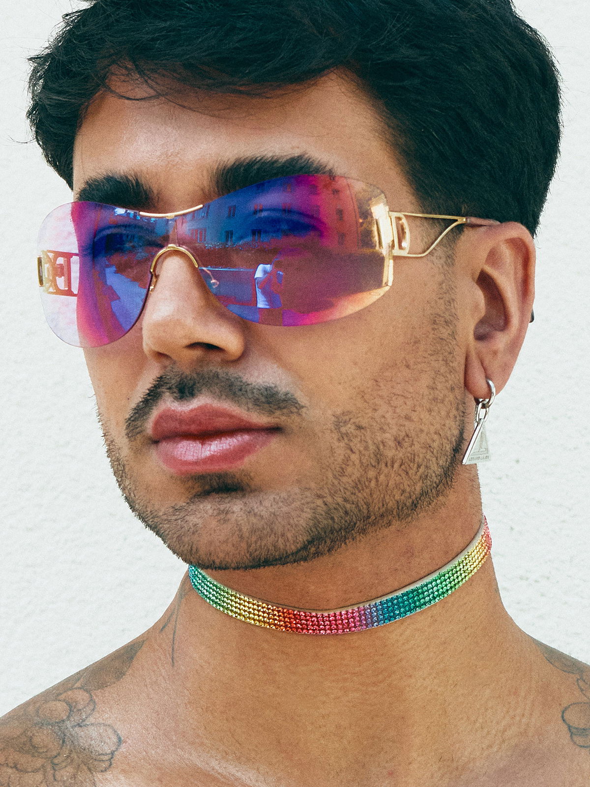 Brunos \ NEU \ Lorand Lajos \ Choker Fine Crystal | Rainbow