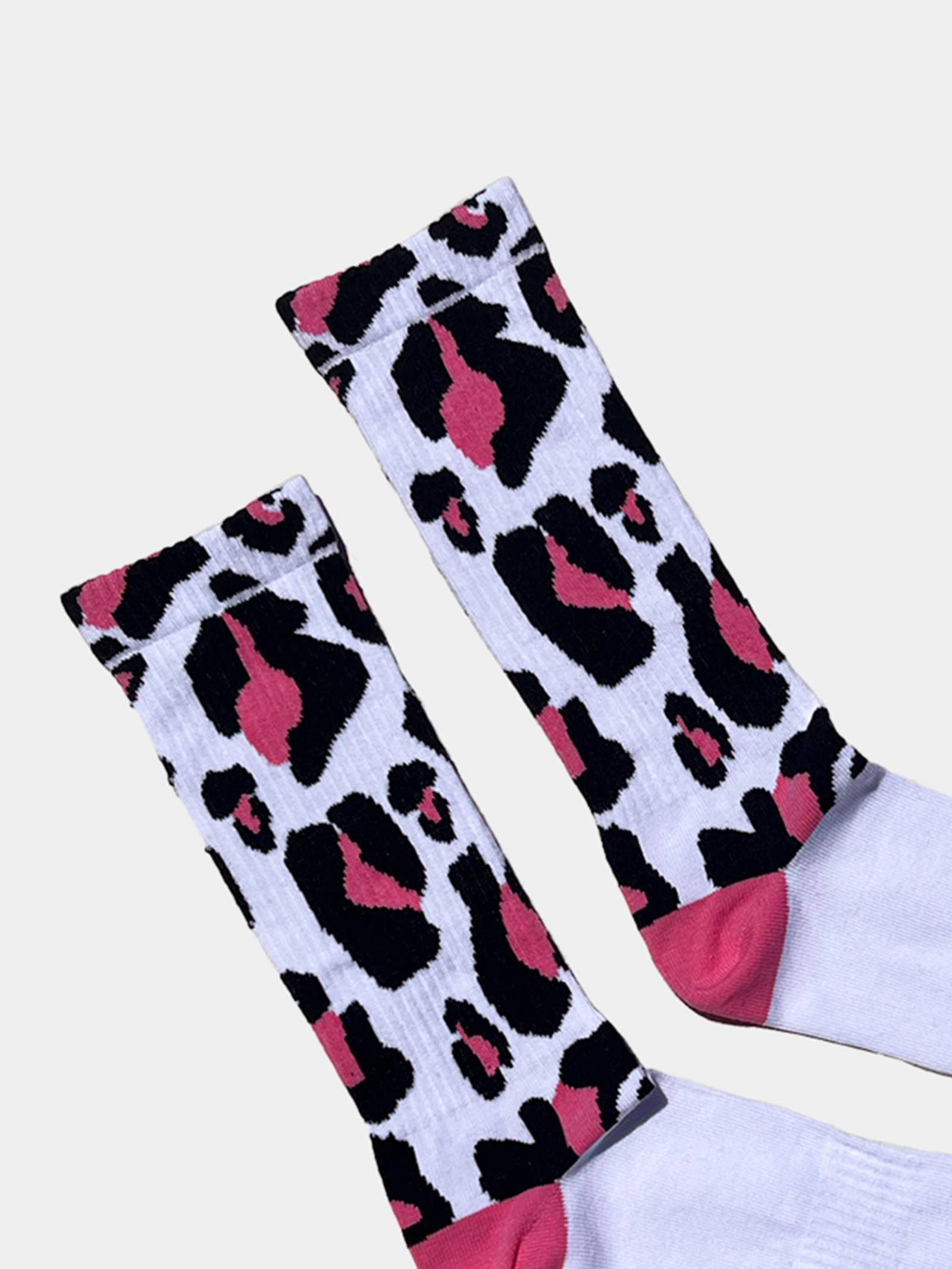 Brunos \ Fashion Sale \ Barcode Berlin \ Gym Socks Leopard | White/Black/Pink