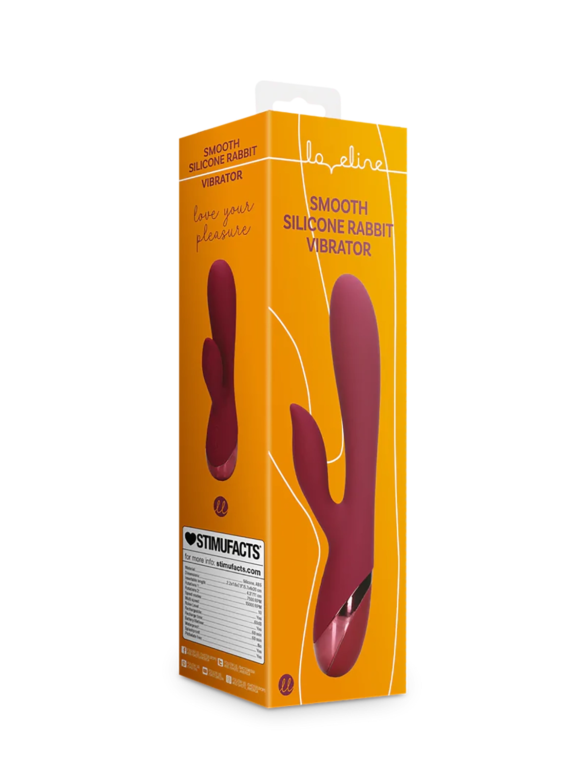 Brunos \ Prostata-Massierer \ Loveline \ Smooth Silicone Rabbit Vibrator 20 x 4 cm 