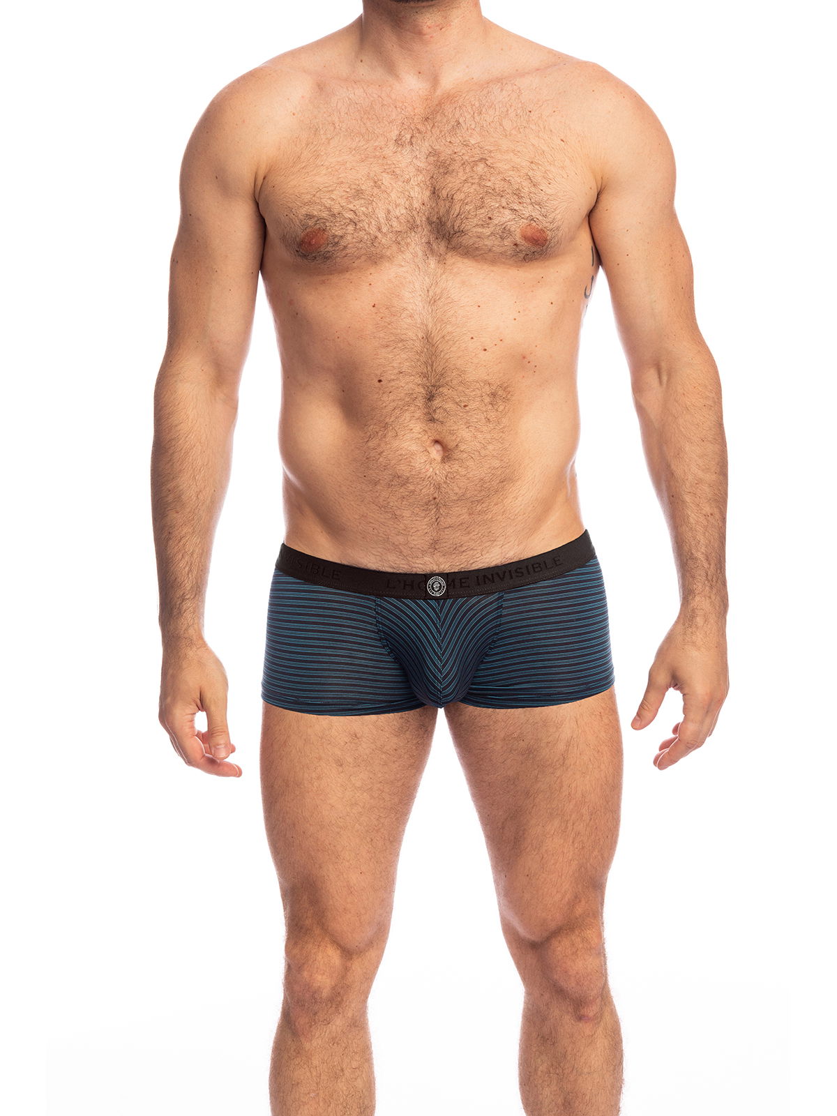 Brunos \ Boxer | Trunks \ L'homme Invisible \ Push-Up Hipster Blue Glow | Black