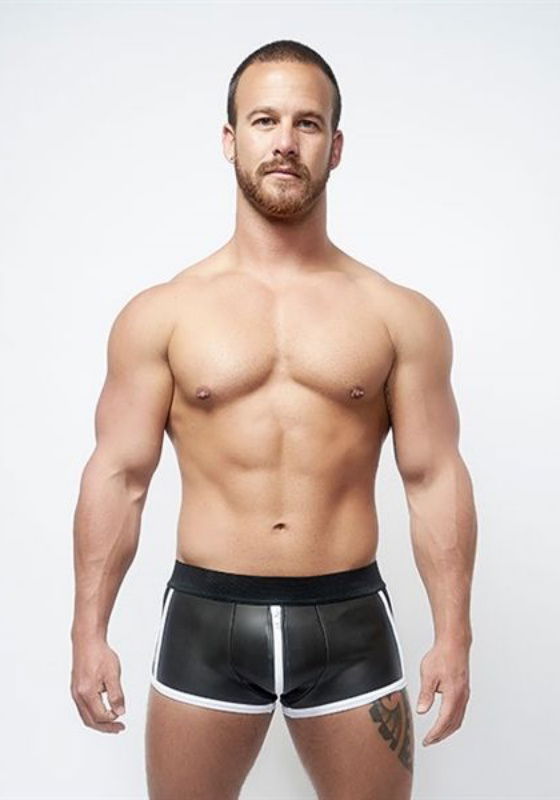 Brunos \ Mister B \ Mister B \ Neoprene Shorts 3 Way Full Zip | Black/White