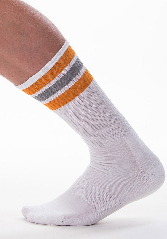 Brunos \ Socks \ Barcode Berlin \  Me-time Socks | White|Orange|Grey