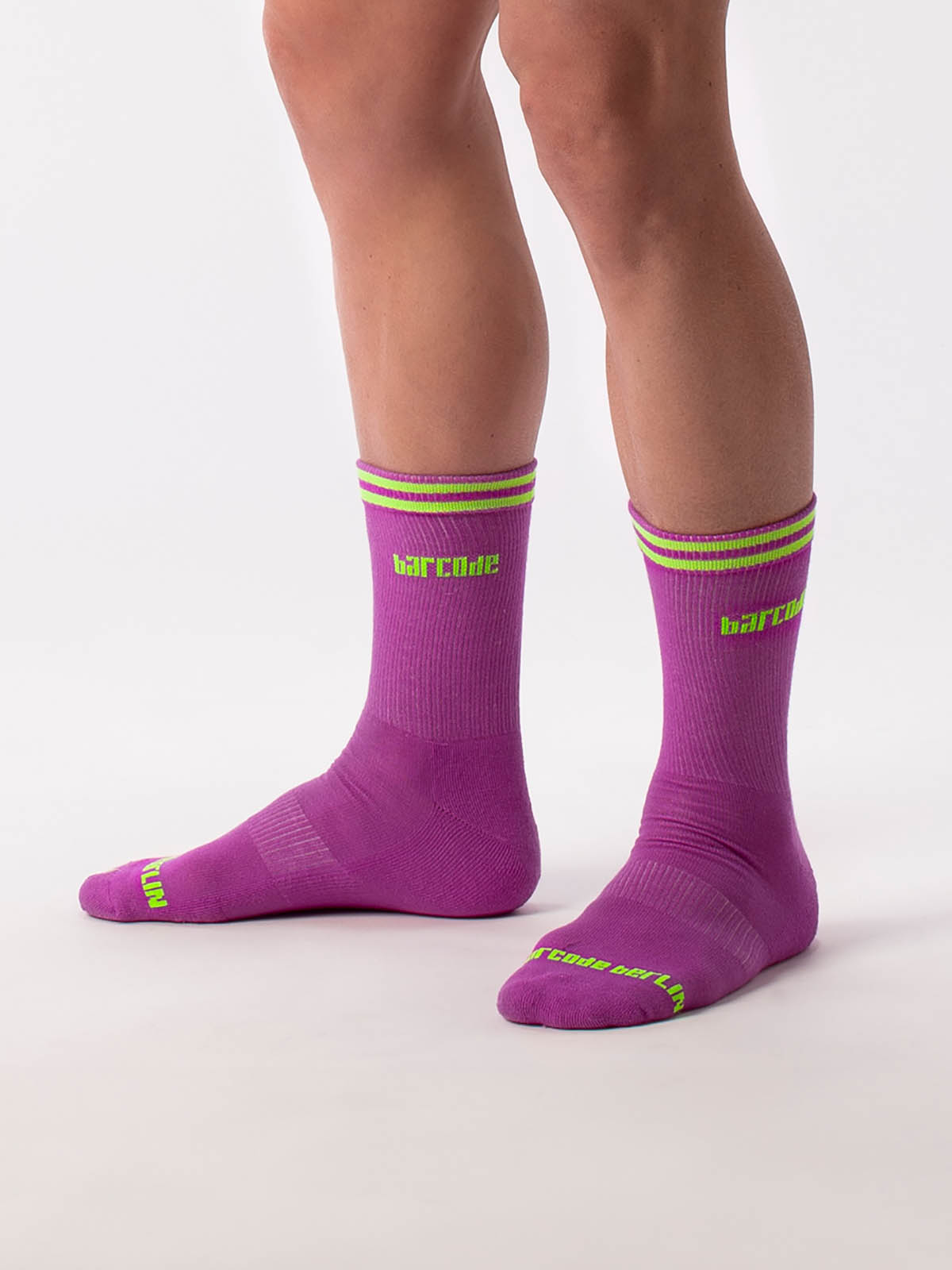 Brunos \  \ Barcode Berlin \ Festival Socks | Purple|Neongreen