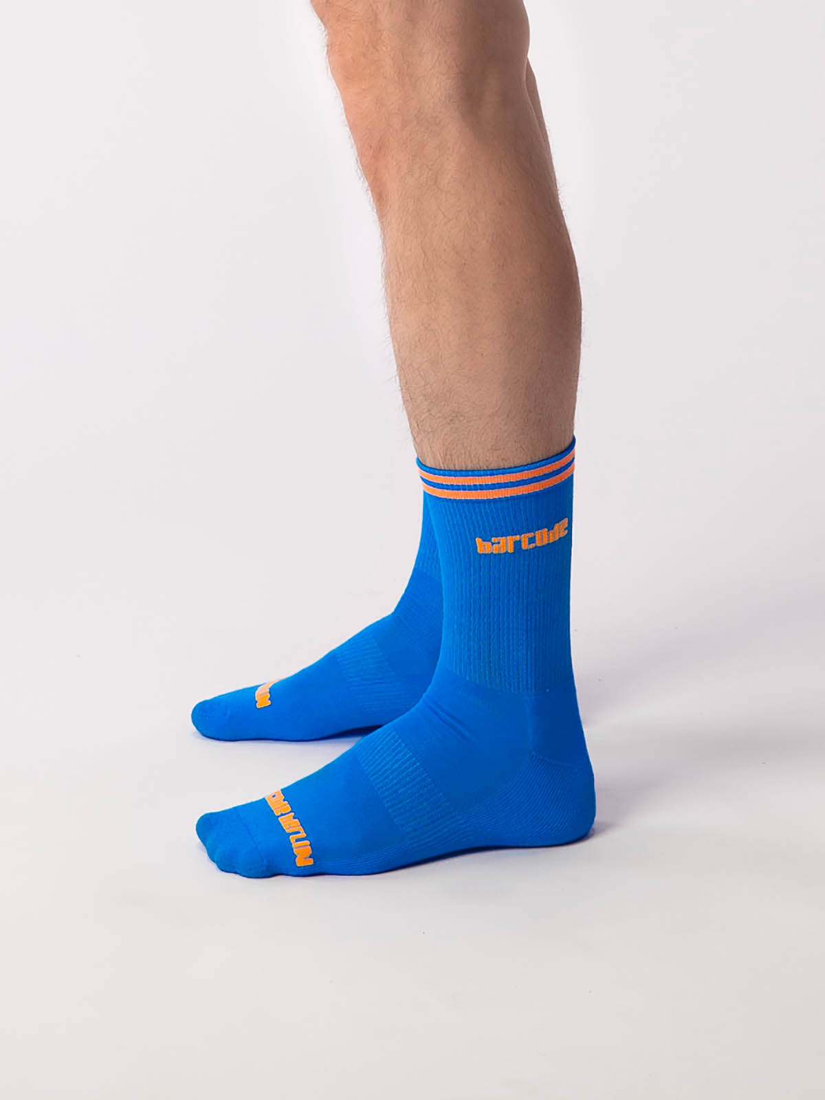 Brunos \  \ Barcode Berlin \ Festival Socks | Blue|Neonorange