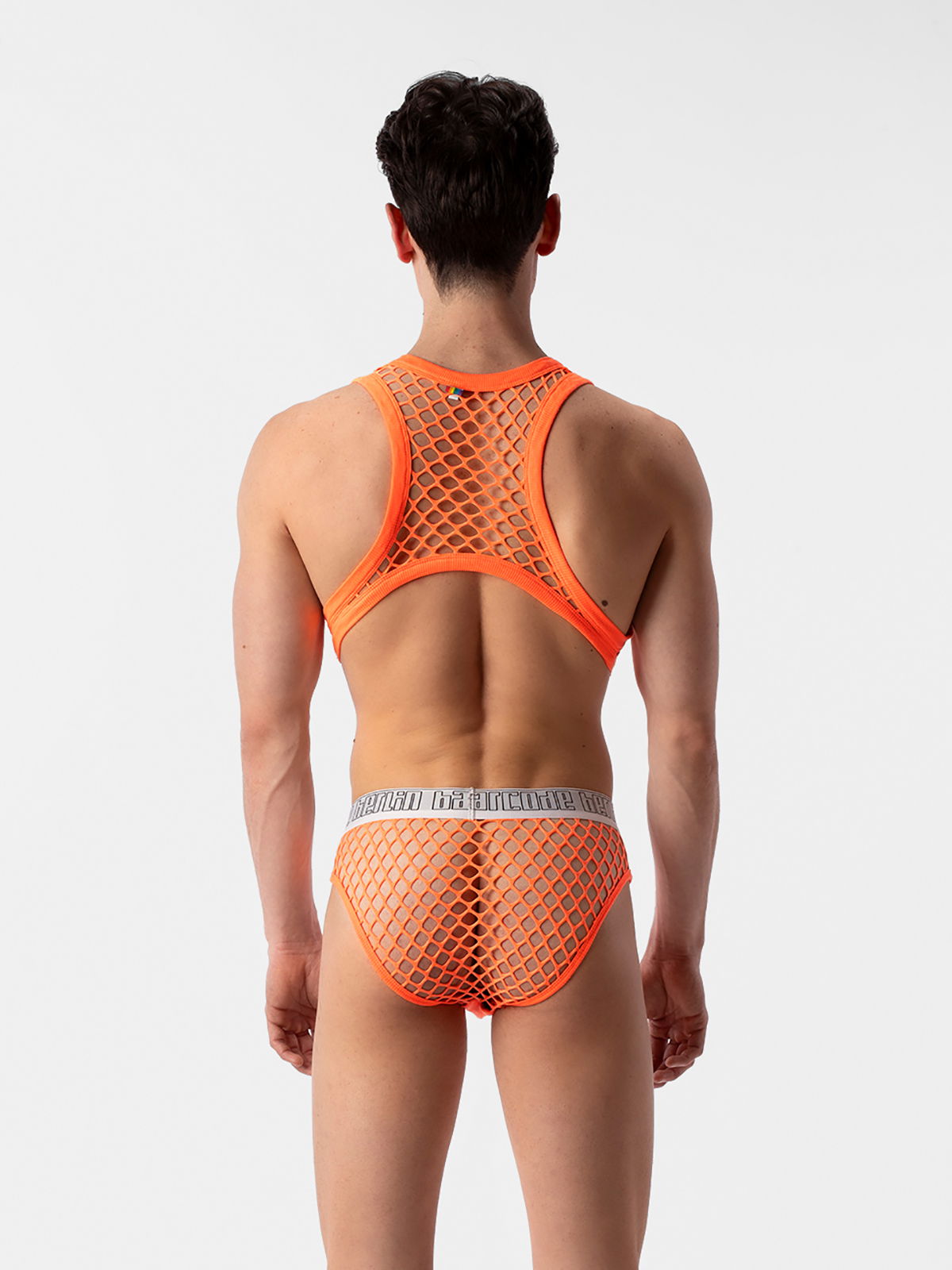 Brunos \ Fashion Sale \ Barcode Berlin \ Mesh Brief Nursu | White | Neonorange