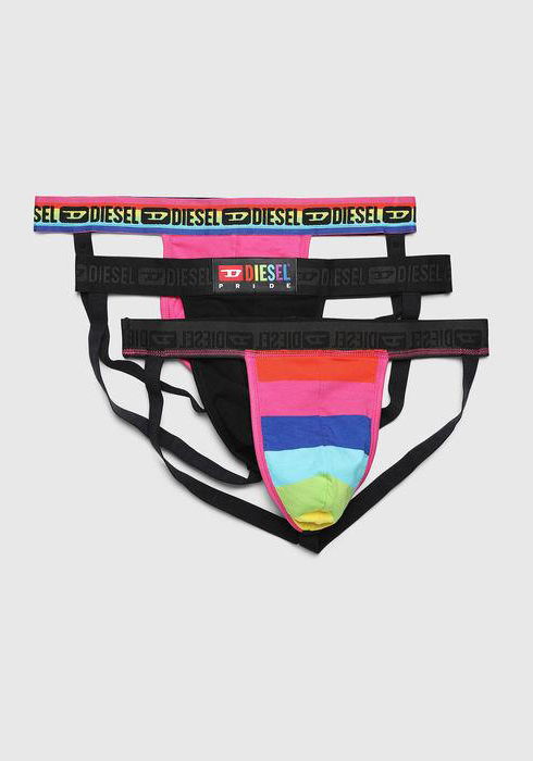 Brunos \ Pride Fashion \ DIESEL \ Diesel UMBR-Jocky rainbow / black / pink Pride Jockstrap 3-Pack