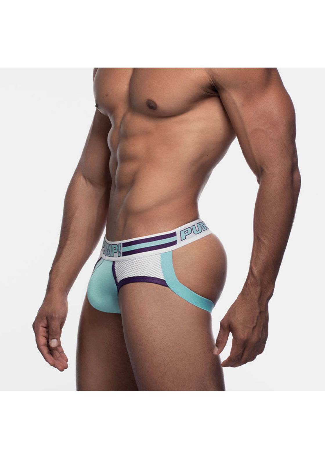 Brunos \ Jocks \ PUMP! \ PUMP! Activate Sportboy Jock | Cream/Deep Purple/Retro Teal