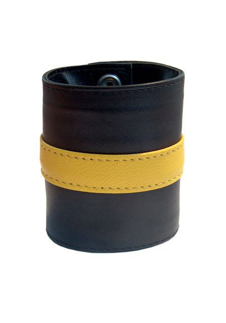 Brunos \ Mister B \ Mister B \ Leder Wrist Wallet Zip | Black/Yellow