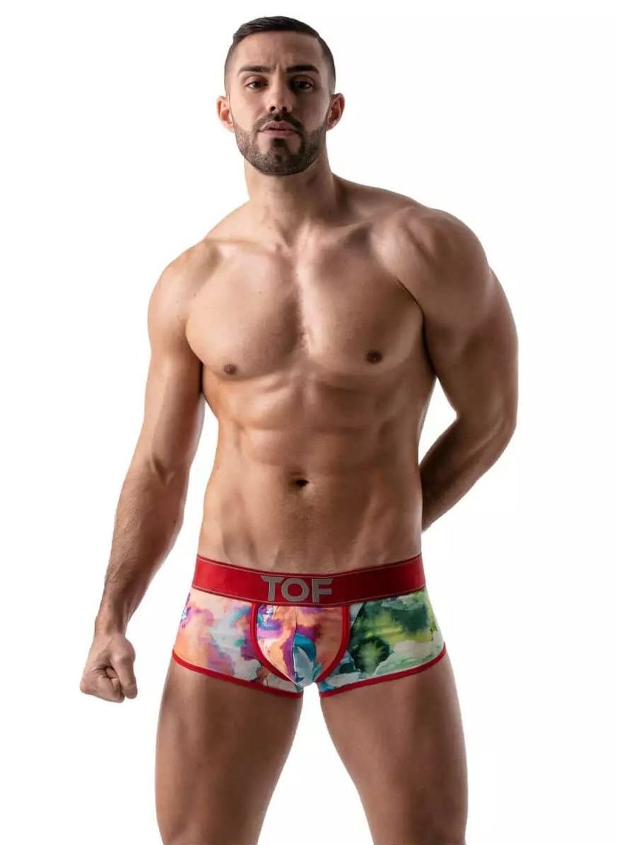 Tie Dye Push-Up Trunk | Red 