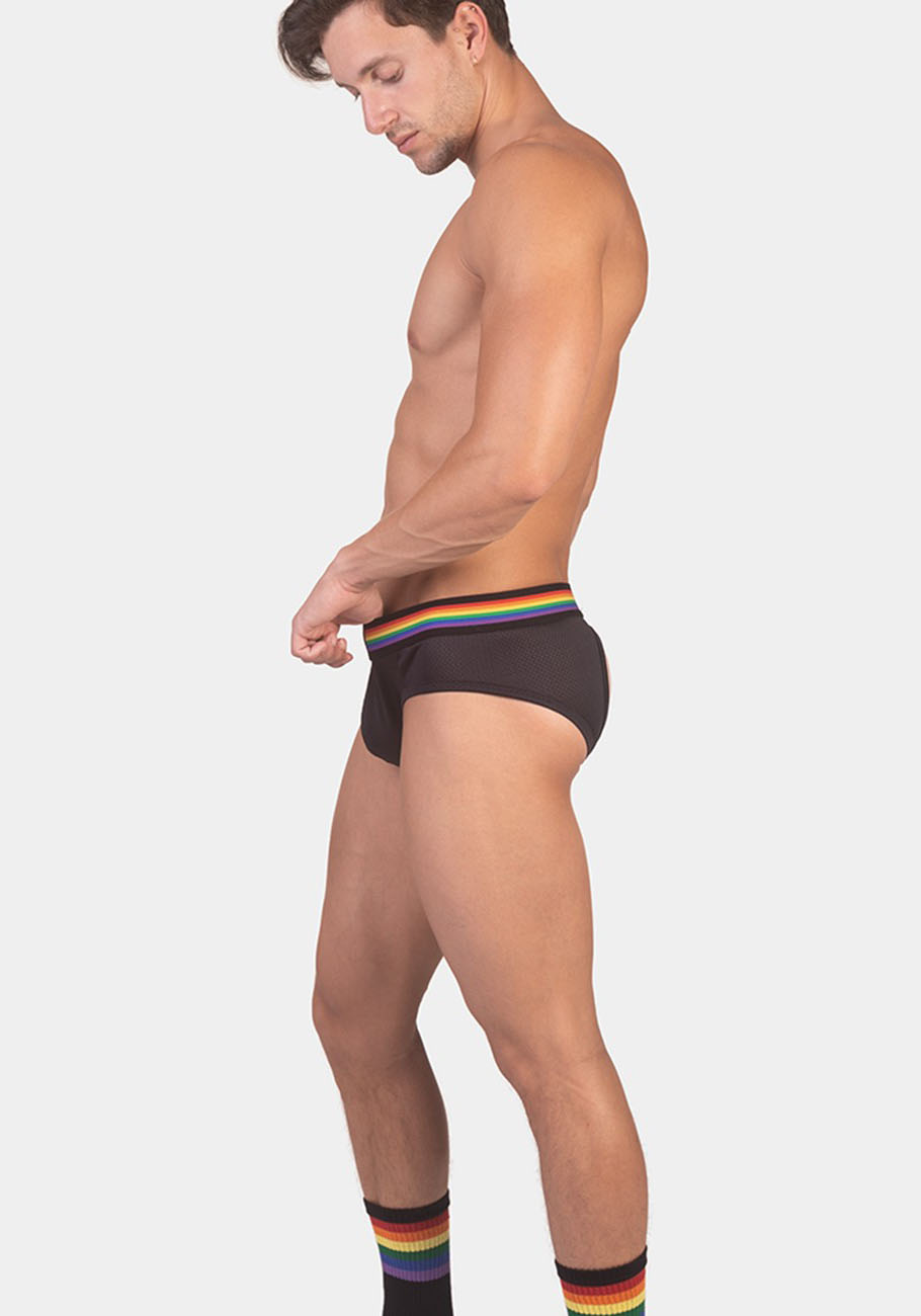 Brunos \ Pride Fashion \ Barcode Berlin \ Backless Brief Pride | Black