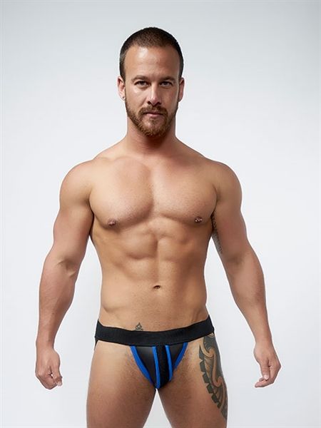 Brunos \  \ Mister B \ Neoprene Jockstrap | Black/Blue