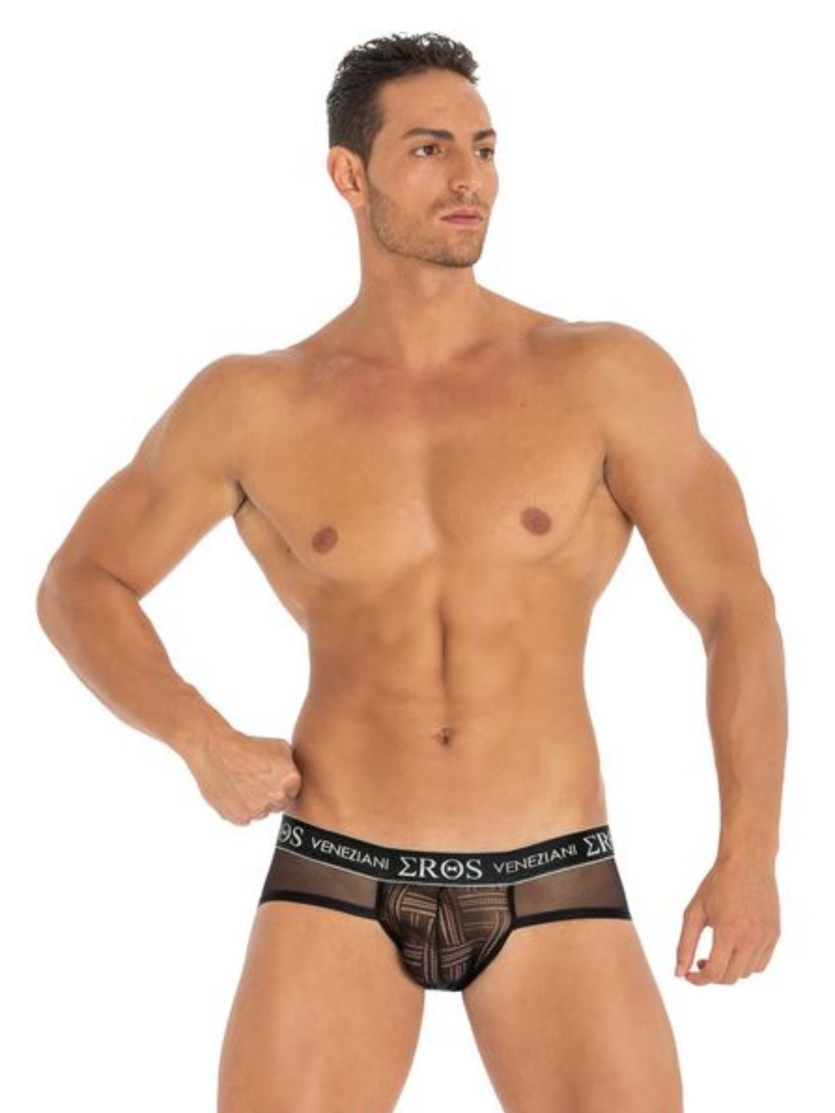 Brunos \ Eros Veneziani \ Eros Veneziani \ Brief Push-Up Tulle & Geometric | Black