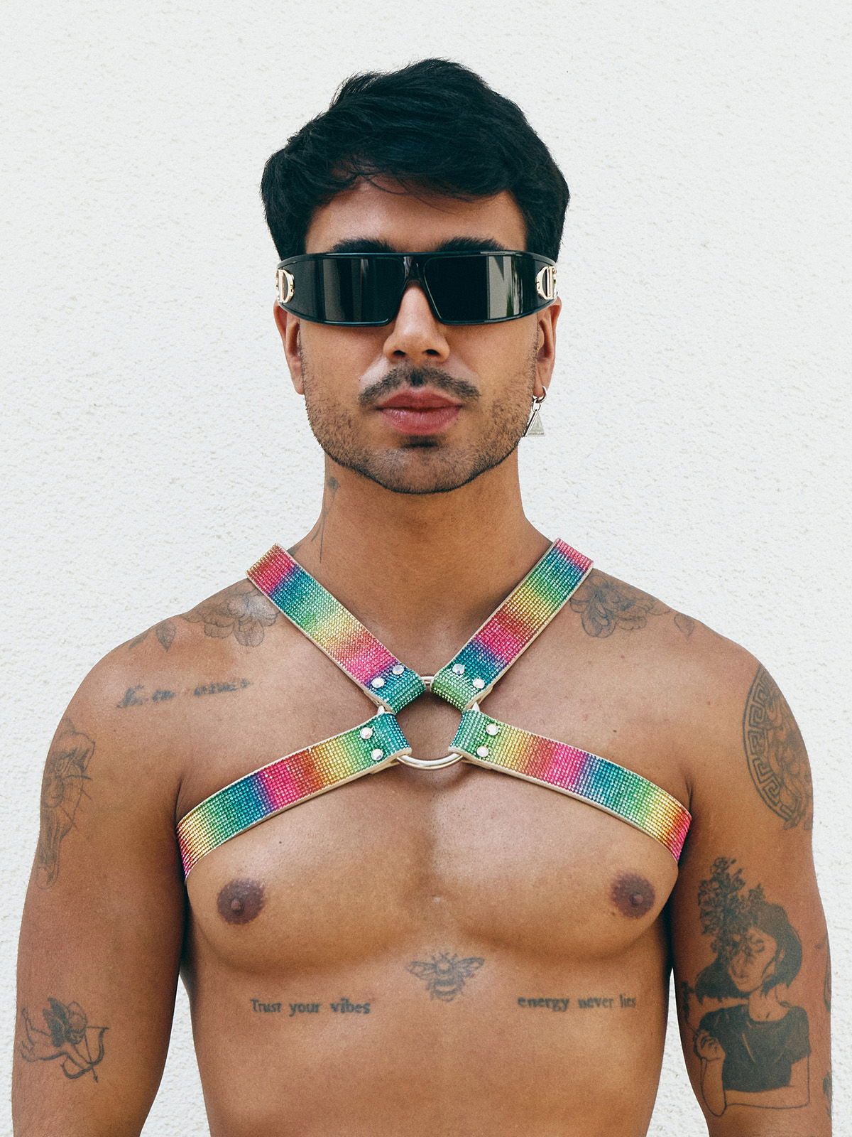 Brunos \ NEU \ Lorand Lajos \ X-Harness Play Crystal | Rainbow