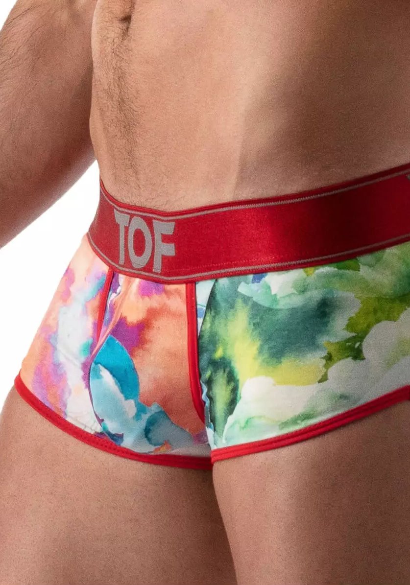 Tie Dye Push-Up Trunk | Red 